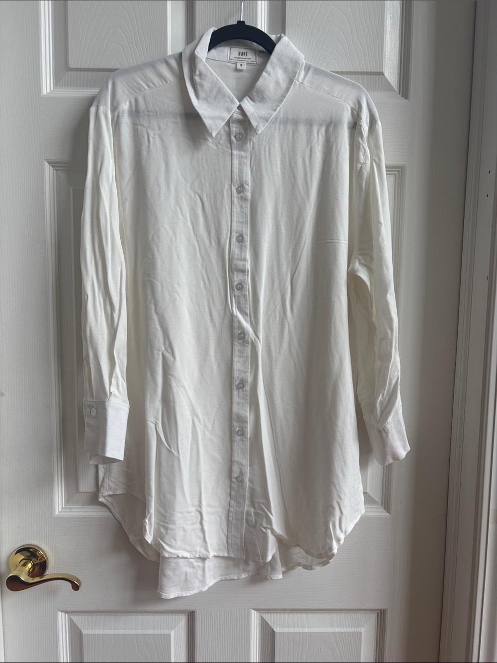 Have White Button-Up Women's Oversized Shirt